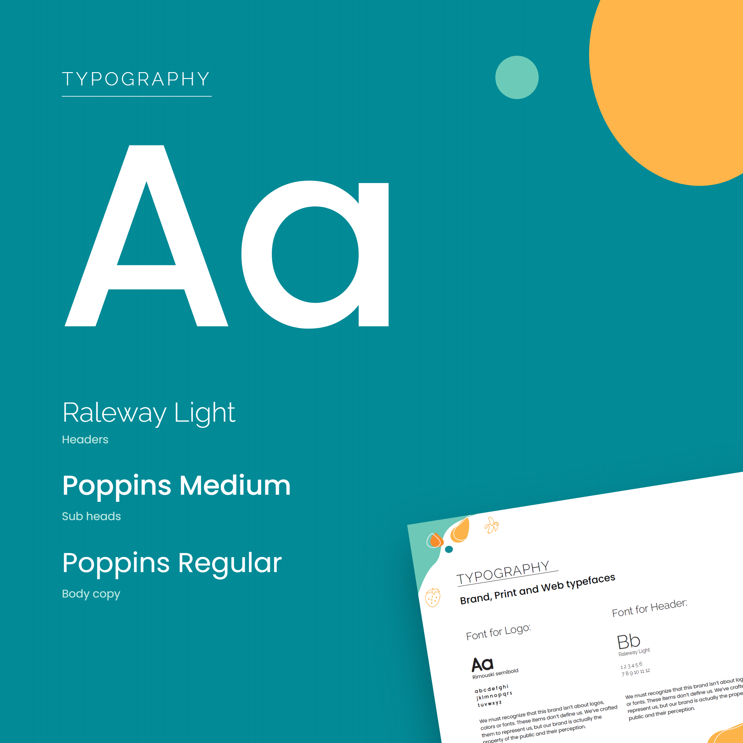 Enthuze typography: Raleway Light for headers, Poppins Medium for subheads, Poppins Regular for body copy
