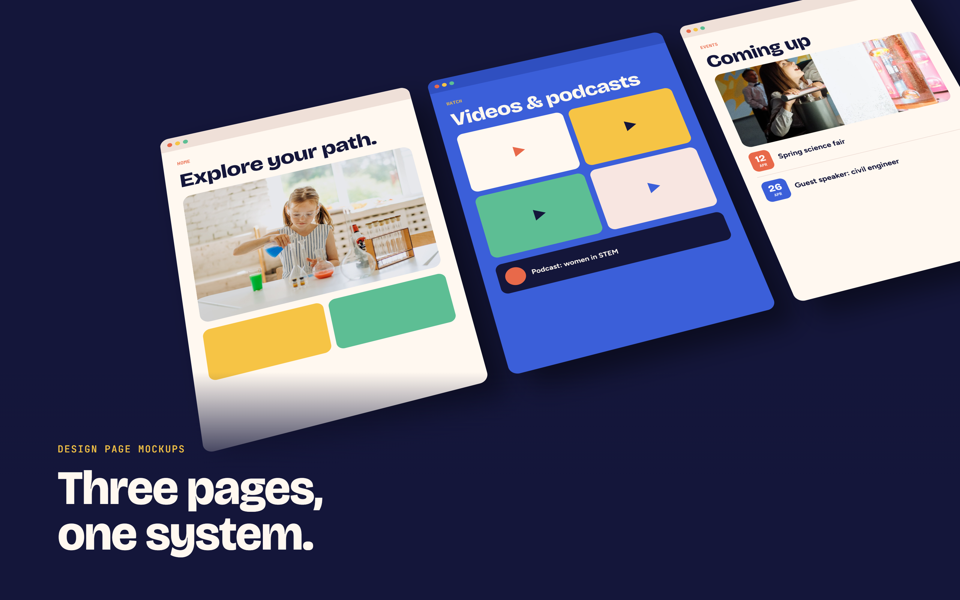 TVO Kids Science page mockups